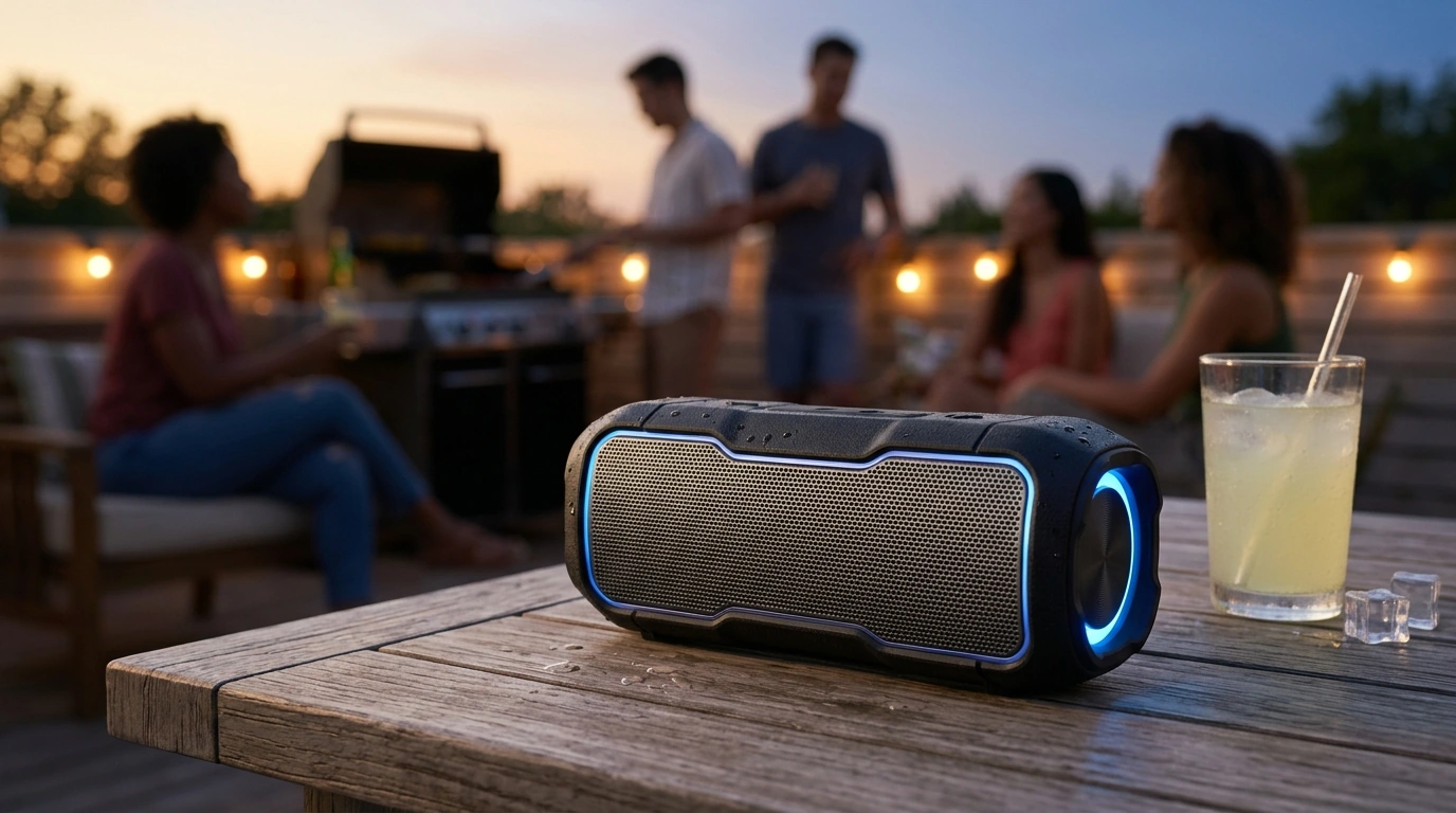 40W Bluetooth Speaker: Subwoofer Bass, Lights, IPX5